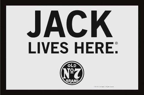 Jack Daniel`s. Jack lives here, old no.7 brand bar mirror