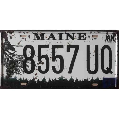 Maine State of America metal license plate