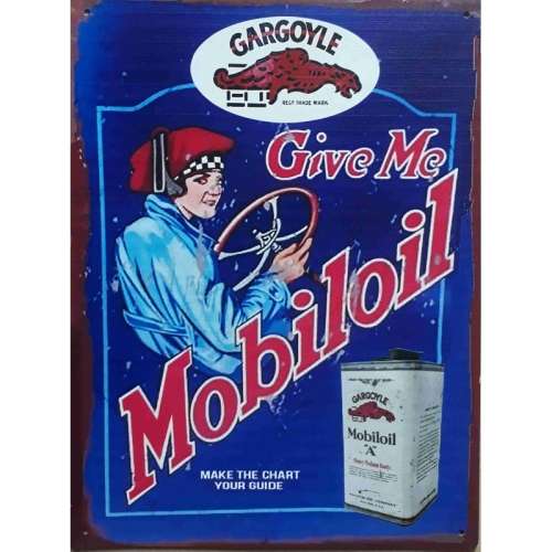 Mobiloil treatment, garage metal sign.