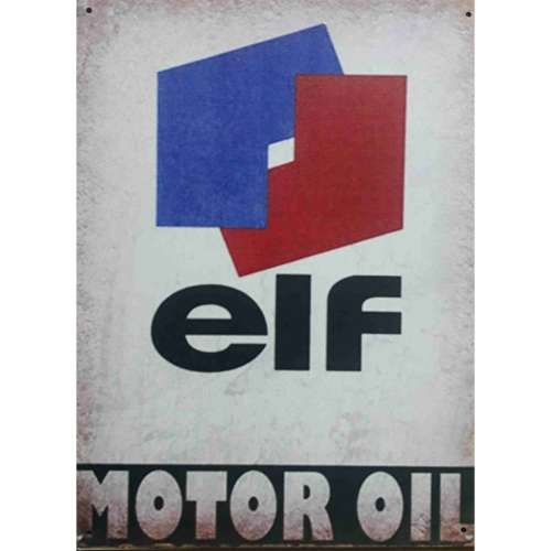 Elf motor oil garage metal sign.