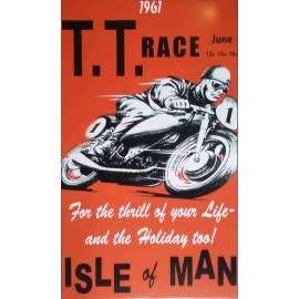TT motorcycle races metal sign