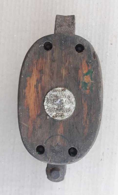 Vintage Wooden double Pulley. OLD