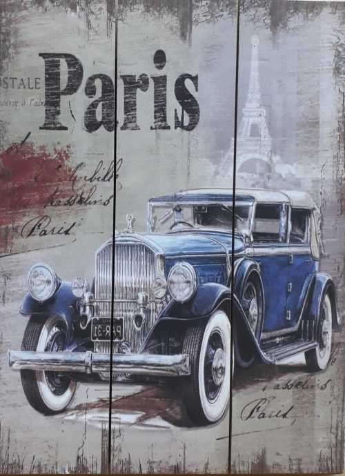 Paris wooden wall plaque