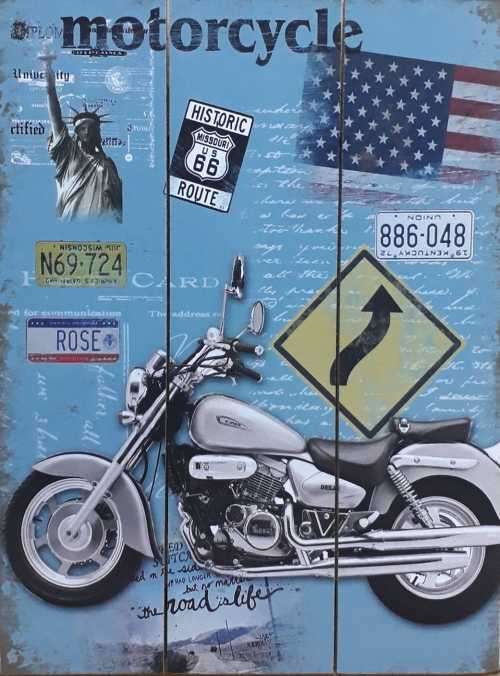 Motorcycle wooden wall plaque