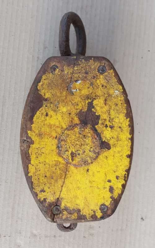 Vintage Wooden double Pulley. OLD