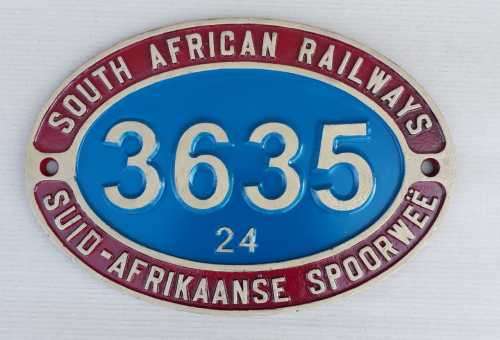 SAR. South African Railways Reproduction engine plate.