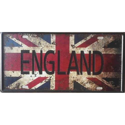 England metal license plate