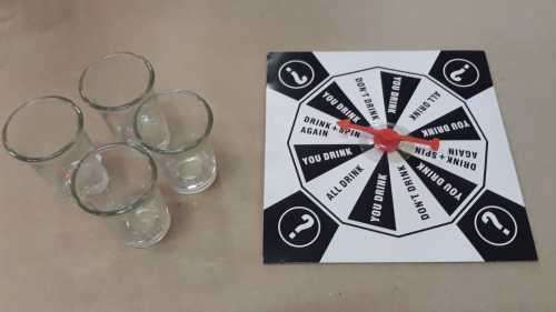 Drinking game. Spin a drink.