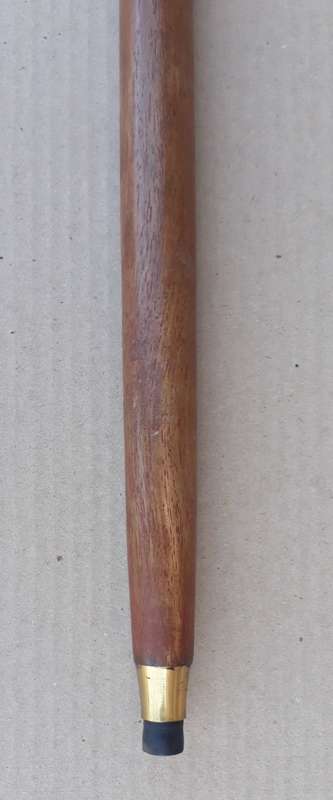 Walking stick. Rosewood with beautiful brass handle and rubber non slip bottom tip