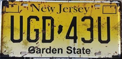 New Jersey Garden State of America license plate