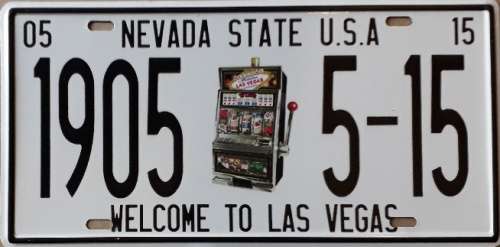 Nevada State of America metal license plate