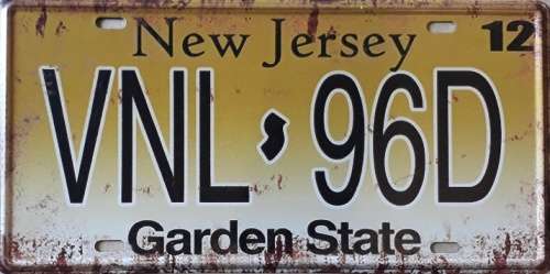 New Jersey Garden State of America license plate