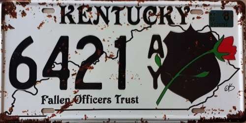 Kentucky State of America metal license plate