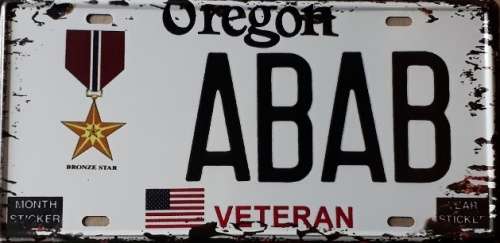 Oregon State of America metal license plate