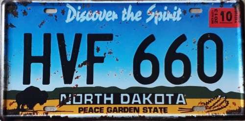 North Dakota State of America license plate