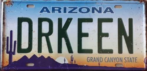 Arizona State of America metal license plate