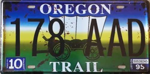 Oregon State of America metal license plate