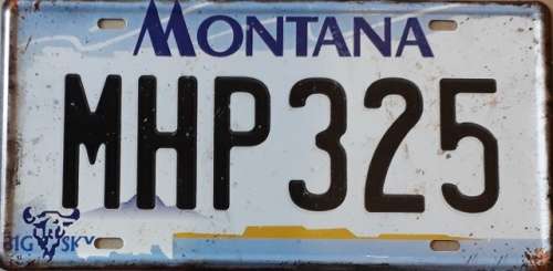 Montana State of America metal license plate