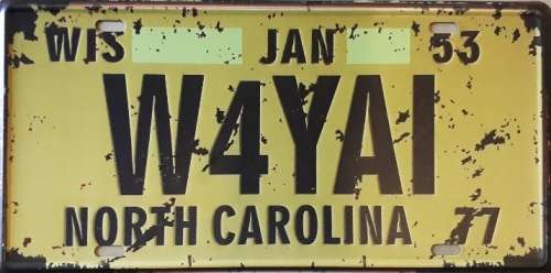 North Carolina State of America metal license plate
