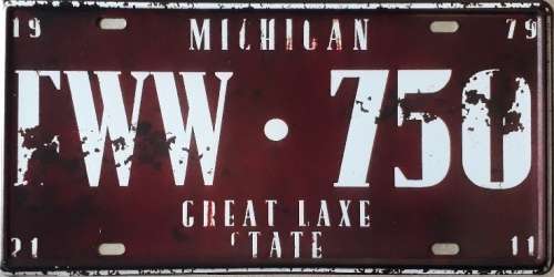 Michigan State of America metal license plate