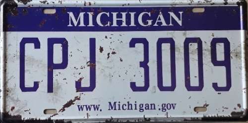 Michigan State of America metal license plate