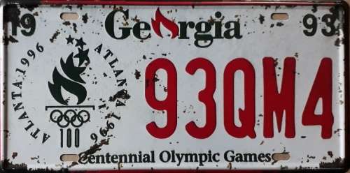 Georgia State of America metal license plate