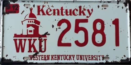 Kentucky State of America metal license plate