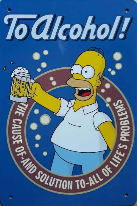 Beer. To alcohol metal sign.
