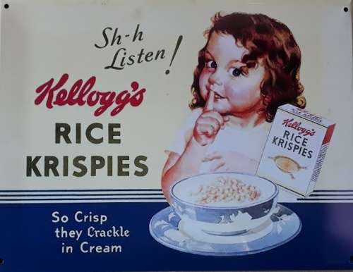 Kellogg`s rice krispies metal sign