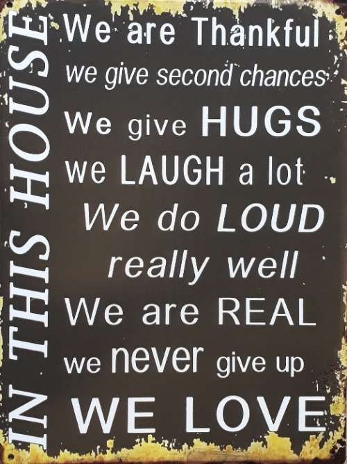 House rules metal sign