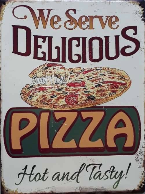Pizza metal sign