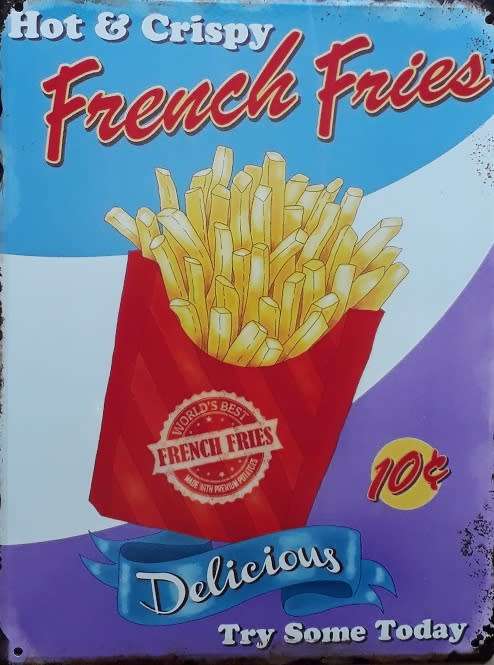 French Fries metal sign