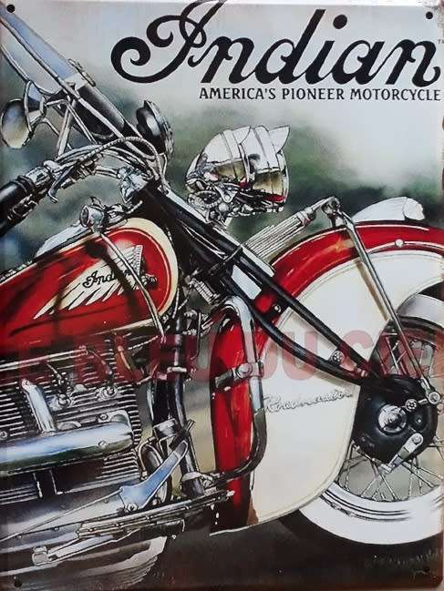 Indian. America`s pioneer motorcycle metal sign