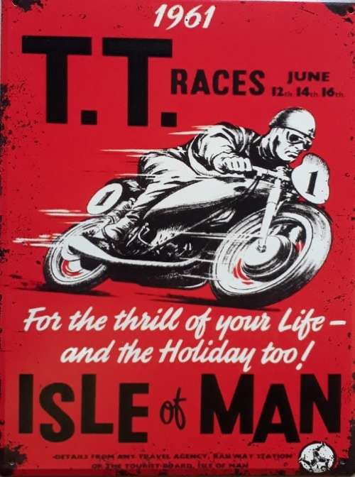 T.T races. Isle of Man metal sign