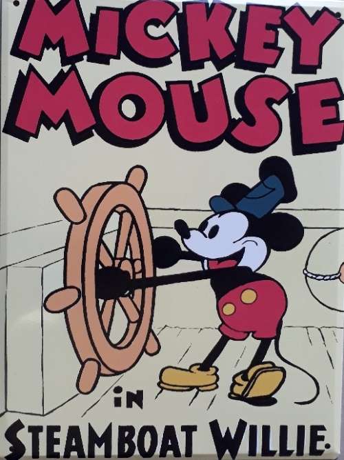 Mickey mouse comic metal sign