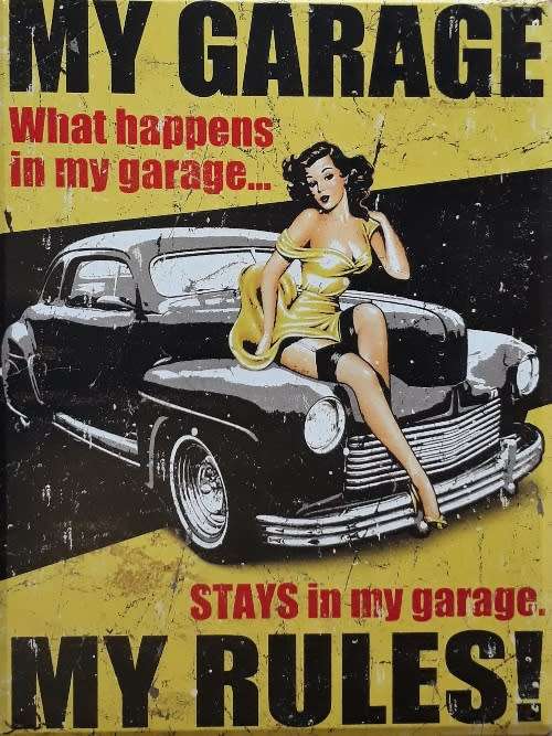 My Garage, My Rules, garage vintage style metal sign