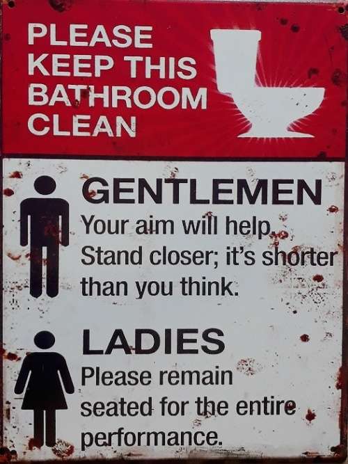 Please keep this bathroom clean metal sign