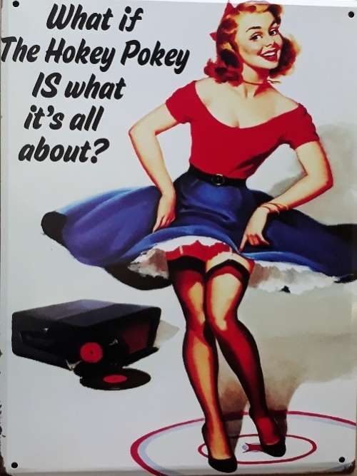 What if the hokey pokey.... metal sign