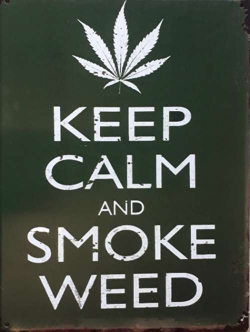Keep calm and smoke weed metal sign
