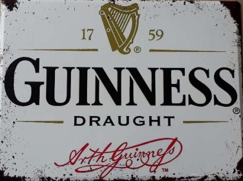 Guinness draught metal sign.