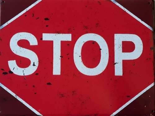 Stop metal sign