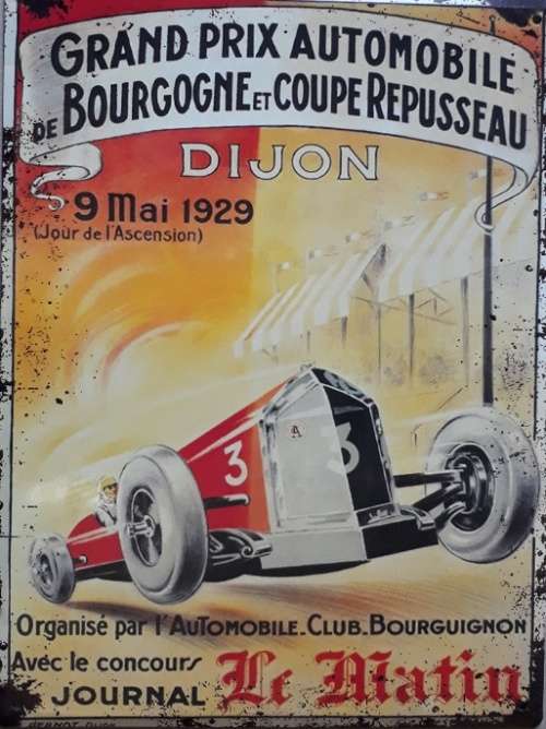 Grand prix Automobile De Bourgogne....... Racing metal sign