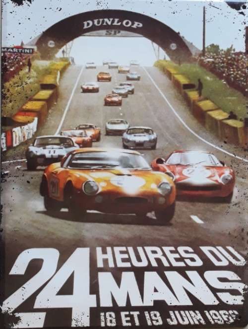 24 Heures Du mans. Racing metal sign