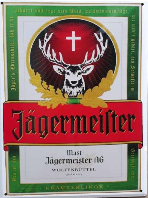 Jagermeister metal sign.