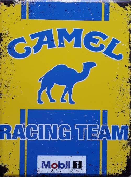 Camel racing team vintage style metal sign