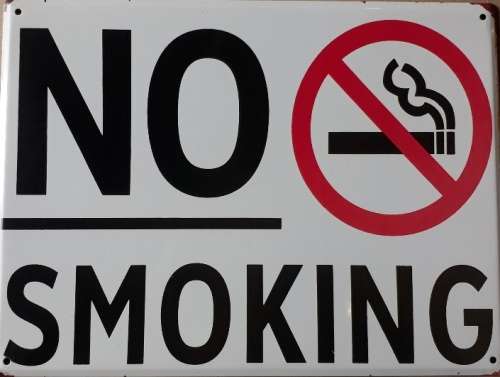 No smoking metal sign