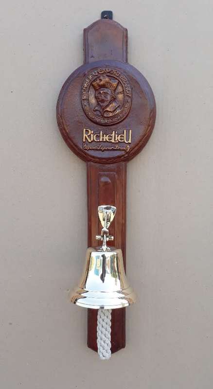 Brass Bell 12cm With Wall Hanging Richelieu Backing
