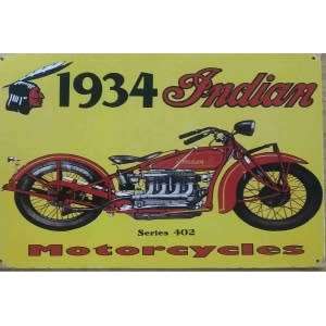 1934 Indian Motorcycles Metal Sign