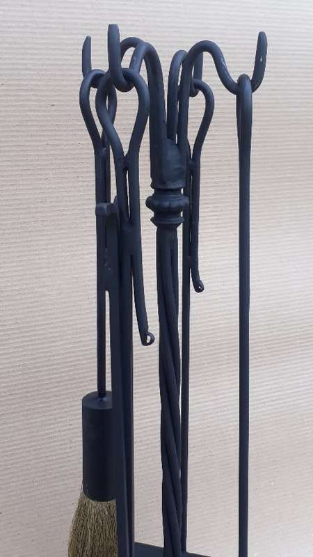 5pcs Roman Wrought Iron Companion Set With African Broom