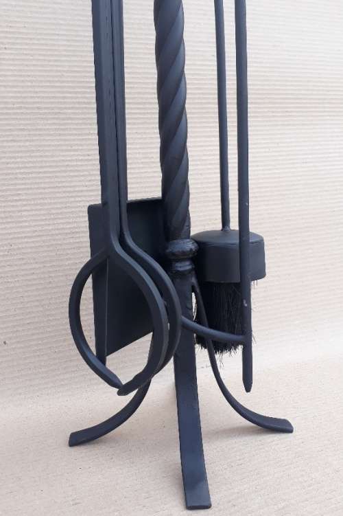 Fireplace. 5pcs Twist Wrought Iron Companion set.